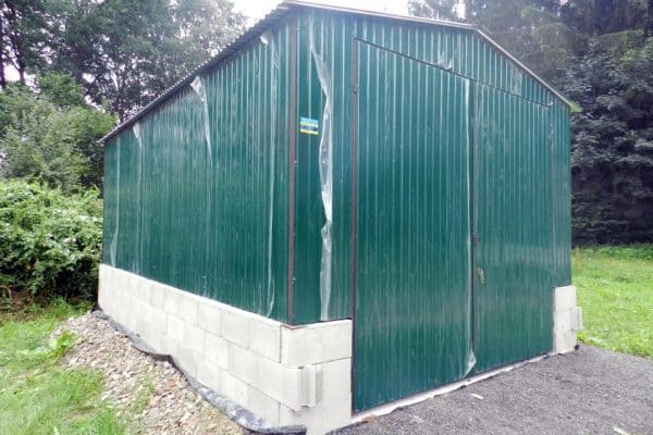Plechová garáž 4x5 m - zelená