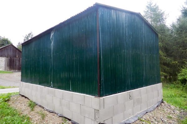 Plechová garáž 4x5 m - zelená