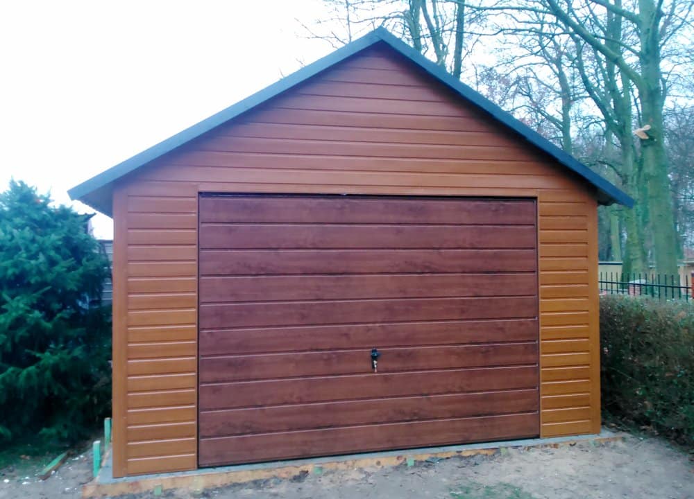 Plechová garáž 4x6 m - zlatý dub