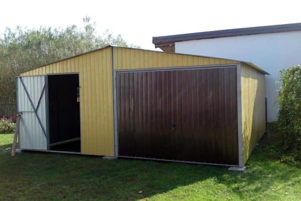 Plechová garáž 6x5 m - žlutá