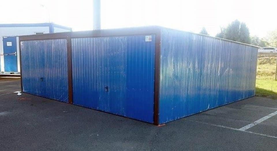 Plechová montovaná garáž 6×6 - modrá