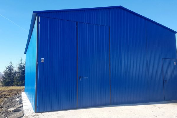 Vorgefertigte Stahlhalle 7×10m- blau