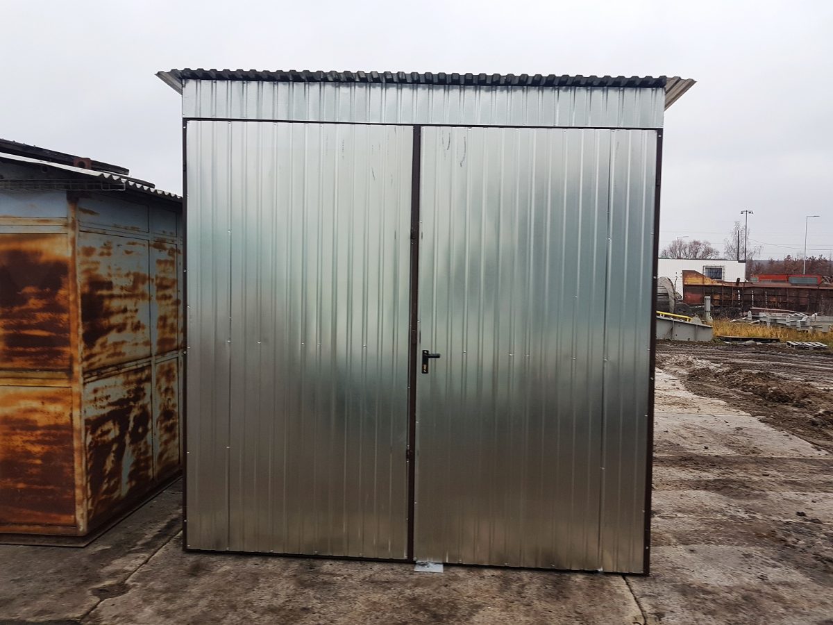 Blechgarage 3x5m – Verzinkt/Zweiflügelige Tür