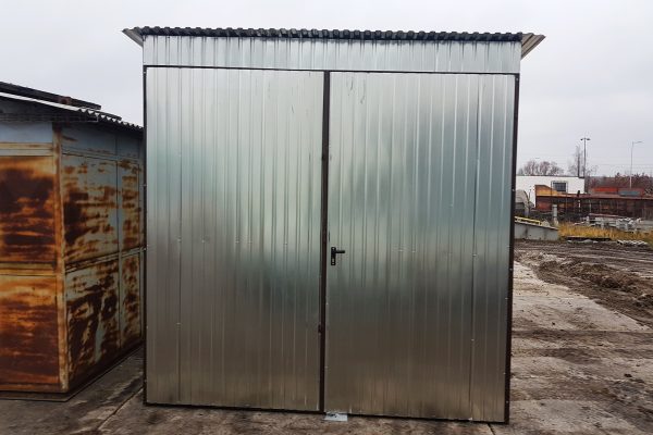 Blechgarage 3x5m – Verzinkt/Zweiflügelige Tür