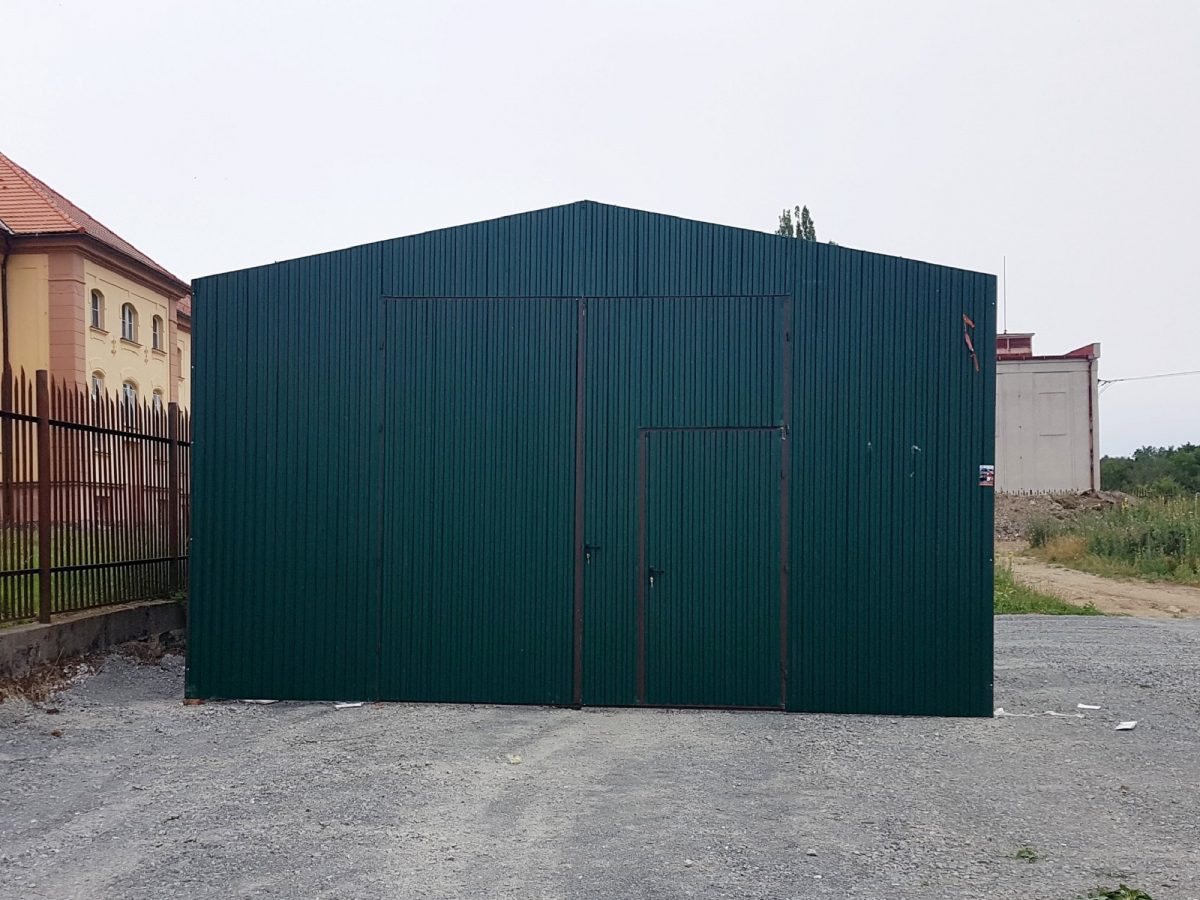 Vorgefertigte Stahlhalle 6×8m - dunkelgrün