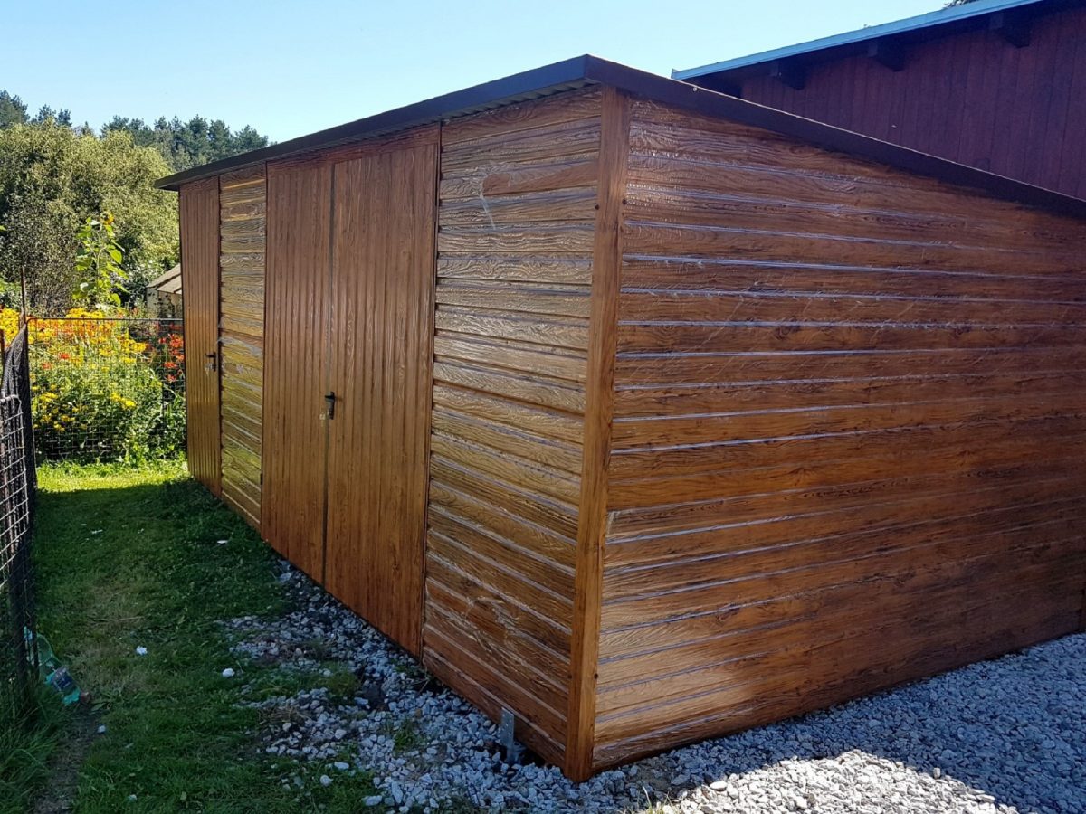 Gartenhaus 5×3m - goldene Eiche/ Zusätzliche Tür